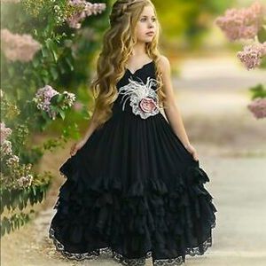 Beautiful Size 14 Dollcake A Thousand Words Frills Black Maxi dress. Black.